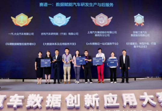 一汽-大眾榮獲全國汽車數據創新應用大賽一等獎